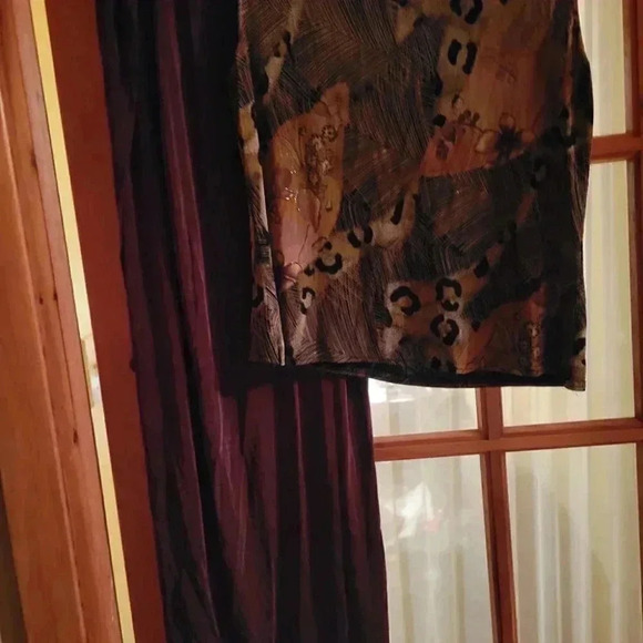 DIAMOND WEAR Floor Length Maxi Pencil Skirt & Sleeveless Top Brown Tones Med - Picture 5 of 13